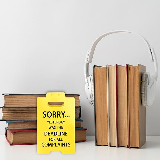 Smilelife Funny Office Cubicle Decor Yesterday Was The Deadline for All Complaints Desk Sign Team Office Gag Gifts for Coworker Teammate Employee Boss