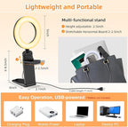 2Packs-Ring Light for Computer Laptop,Video Conference Lighting kit for Zoom Meetings,5" Small Led Selfie Light Portable DeskLight with Stand,Cell Phone Holder Desktop Lighting for Skype Call Black