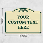 Custom Decorative Sign, Personalized Metal Sign for Business, Driveway, Home, Airbnb, Office Door Plaque, Green Border Sign, 7x10 Inches, ACM, Fade Resistant, Made in USA by Sigo Signs