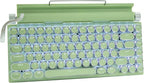 Adventurers Retro Typewriter-Style Mechanical Keyboard, 83 Keys, 75% Compact Layout, Bluetooth 5.0 and Wired, Hot-Swappable Blue Switch, White Backlit for Windows/Mac/iPad/PC/Laptop (Mint Green)