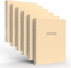 Custom Spiral Notebook Journals with a Pastel Tan Colored Cover - 6 Pack of 8.5" x 11" – College Ruled, Hard Cover, 50 Sheets Per Book – For Journaling, Office, School Supplies, etc.