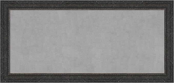 Amanti Art Black Framed Magnetic Board 25x53 Oversize Vision Board for use with Magnets, 100% Metal Sheet to Display Items as Office Decor or for Home Organization in mudroom, Kitchen or Kids Room
