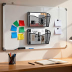 AGPTEK Magnetic File Holder, 3PCS File Paper Mail Organizer No Drilling Magnet Paper Mail Organizer Magazine Basket, Hanging Wall Storage Rack for Fridge Cabinets Office Classroom
