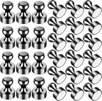 VNDUEEY 30Pcs Strong Fridge Magnets, Black Whiteboard Magnets Refrigerator Magnets, Magnetic Push Pin, Small Metal Magnets for Locker, Map, Kitchen, Office, School, Adults