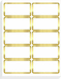 200 PCS Gold Metallic Name Labels, Blank Name Tag Stickers with Permanent Adhesive Writable Stickers with Metallic Gold Border for School Office Home (Letter Size per Sheet, Each Measures 2" x 4")