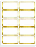 200 PCS Gold Metallic Name Labels, Blank Name Tag Stickers with Permanent Adhesive Writable Stickers with Metallic Gold Border for School Office Home (Letter Size per Sheet, Each Measures 2" x 4")
