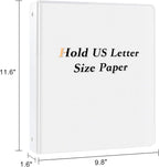 CIXILDTS 1-inch Round Ring Binder, Standard 3 Ring Binder Fit Letter Size Paper, Presentation View Binders, White,12-Pack