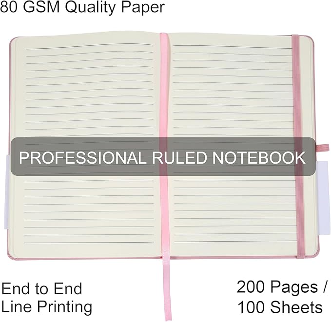 LYDTICK 20 Pack Journals for Writing College Ruled Notebooks Journal in Bulk, Hardcover Notebooks (200Pages) for Note Talking, Lined Bullet Journals for Home School Office, 5.7"x8.4", Pink