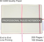 LYDTICK 20 Pack Journals for Writing College Ruled Notebooks Journal in Bulk, Hardcover Notebooks (200Pages) for Note Talking, Lined Bullet Journals for Home School Office, 5.7"x8.4", Pink