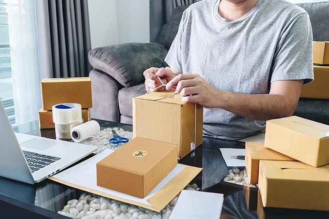 Eupako 6x4x3 Shipping Boxes Small Corrugated Cardboard Box - 25 Pack Brown Mailing Boxes for Packaging Small Business, Mailer Box