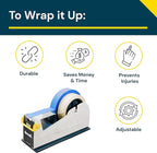 Excell ET-227 Heavy Duty Steel Desk Tape Dispenser (2" Wide) with Safety Blade Cover, Desk Top Dispenser for Home,Office, Shop, Retail Store and Warehouse Wrapping Purpose (2 Inch)