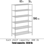 Regal Altair 24" Deep x 60" Wide x 96" Height Wire Shelving Kit | 6-Tier | NSF Commercial Storage Rack Unit