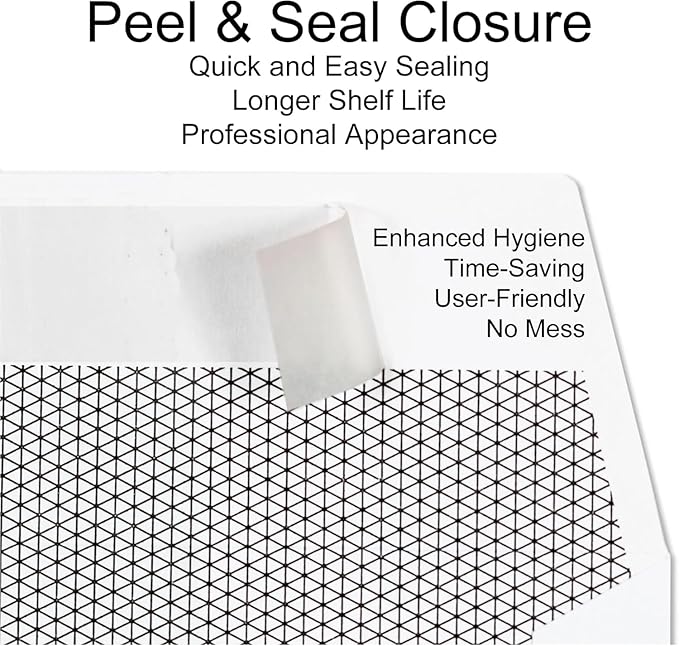 2500#10 Commercial Custom Printed Envelopes, White, Single Left Window, Self Seal, Security Tinted, Text and Logo Customization, Size 4-1/8 x 9-1/2 Inches, 24 LB