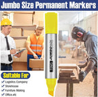 Fuutreo 10 Pack Jumbo Permanent Markers Bulk Large Chisel Tip Permanent Markers Quick Drying Waterproof Big Huge Poster Pens for Office, Logistics Company and More(Rich Color)