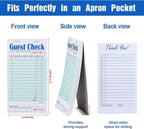 Methdic Guest Checks Server Note Pads 250 Orders Waitress Notepad for Restaurants (5 Books)