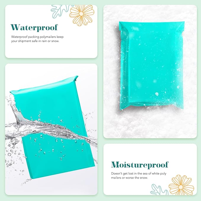 Fuxury 500 Pcs Large Poly Mailers 19x24 Inch, Bulk Shipping Bags for Clothing, Strong Adhesive Shipping Envelopes for Small Business Suppliers,Waterproof Mailers Poly Bags Mailing Envelopes Teal