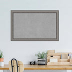 Amanti Art Grey Framed Magnetic Board 28x44 Large Vision Board for use with Magnets, 100% Metal Sheet to Display Items as Office Decor or for Home Organization in mudroom, Kitchen or Kids Room