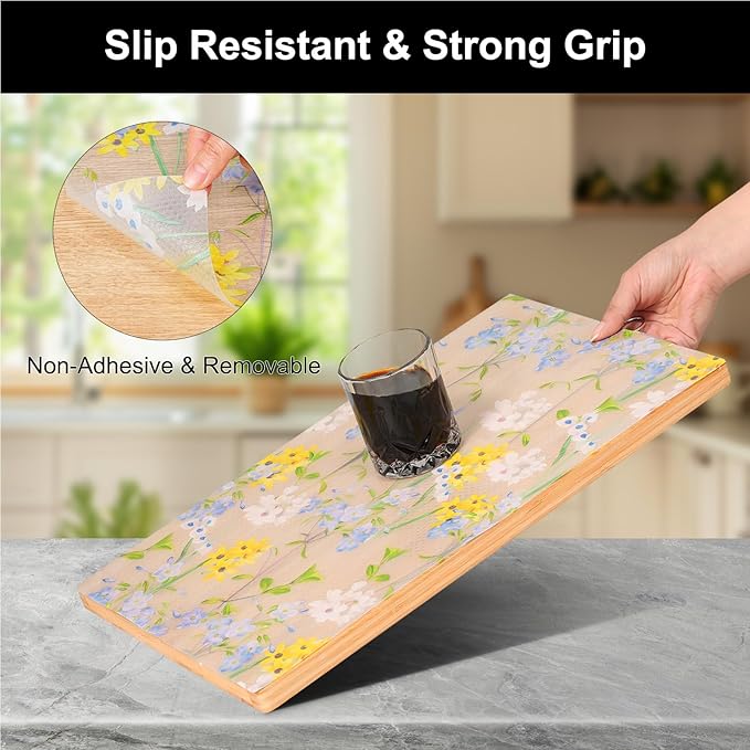 Cooyes Shelf Liner – Premium Non-Adhesive Cabinet & Drawer Liner for Kitchen – Waterproof Shelf Paper with Modern Pattern – Durable EVA Cabinet Mat – Easy to Cut （24" W x 240" L）