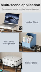 PLENTY MORE Adjustable Ergonomic Monitor Stand with Spacious Storage Shelf - Heavy-Duty Steel for Home Office & Gaming, Reduces Neck/Back Strain, Elevates Screens to Eye Level
