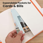 Hompower Lined Notebook Journals for Writing 5.5 x 8.2 inches, 160 Pages A5 Size with Expandable Pocket, Hardcover Notebooks for Work, 100GSM Paper (Assorted 8 Colors)