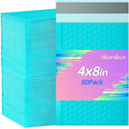 skardeco 4x8 Inch Teal Bubble Mailers 80 Pack Self-Seal Poly Padded Envelopes Suitable for Small Businesses to Package and Mail Jewelry Cosmetics, Electronic Products, Cards (Teal, 4 * 8-80)