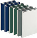 Engrowtic 6 Pack Graph Paper Spiral Notepad A5 Top Wirebound Notepad Grid Notebook Steno Pads Memo Notebook Grid Paper 140 Pages for Writing Sketching Drawing Office Supplies (Dark Color)