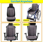 kingphenix Car Seat Cushion with Back Support Pillow: Enhanced Comfort Memory Foam Design for Pain Relief, Ideal for Drivers and Office Use - Ergonomic Lumbar Comfort for Long Sitting - Dark Grey