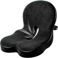 Watshyon Ergonomic Memory Foam Reenly Seat Cushion & Non-Slip Base with Adjustable Straps,Seat Cushion for Truck Driver and Office Chair Cushion,Removable Washable Cover- Plush Velvet