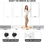 Neatsure Rolling Whiteboard on Wheels, 40" x 24" Double-Sided Mobile Magnetic White Board with Stand, Portable Standing Dry Erase Board Easel for Home Office Classroom School, Silver