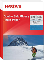 HARtwii 220 Sheets Double Side High Glossy Photo Paper 8.5x11 Inches 54lbs for Inkjet Printers and Dye Ink 200Gsm Suitable for Inkjet Printing Printer