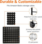 Amazon Basics Cube Wire Grid Stackable Storage Shelves, 6-Cube, 12.6"D x 26"W x 38"H, Black