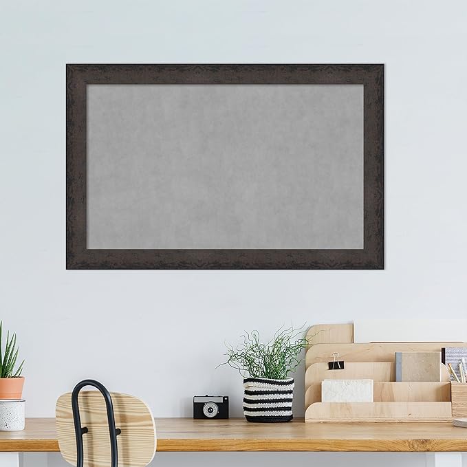 Amanti Art Black Framed Magnetic Board 29x45 Large Vision Board for use with Magnets, 100% Metal Sheet to Display Items as Office Decor or for Home Organization in mudroom, Kitchen or Kids Room