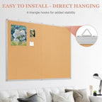 AMUSIGHT Double-Sided Large Cork Board, 60" x 36" Foldable Hanging Aluminum Framed Bulletin Board, Vision Board Pin Board Corkboards for Walls, Office, School Decor, 20 Pushpins