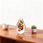 DOVDOV Blown Glass Sculpture, Collectible Stained Glass Art Statue, Unique Teardrop Ornament, Suitable for Office, Bookshelf, Dressing Table, Living Room Coffee Table, or Mantelpiece Display.