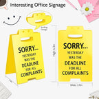 Smilelife Funny Office Cubicle Decor Yesterday Was The Deadline for All Complaints Desk Sign Team Office Gag Gifts for Coworker Teammate Employee Boss