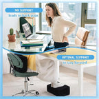 Novabright Foot Rest Under Desk at Work with 3 Adjustable Height, Non-Slip Ergonomic Foot Stool with Gel Top and Warm Pocket for Home Office Car Leg Back Rest(15" X 9" X 17.7",Parallel,Black)