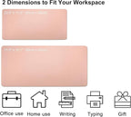 SUJAYU Dual Sided PU Leather Desk Pad, Mouse Pad, Office Desk Mat, Non-Slip Laptop Desk Pad, Waterproof Desk Writing Pad for Office and Home (31.5" x 15.7", Pink+Silver)