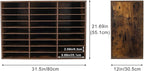 TQVAI Wood Literature Organizer, 27 Slots Hold 13500 Sheets A4 Papers, Wooden Desk File Paper Storage Organizer with Adjustable Shelves, Mailbox Cubbies for Office Home Classroom, Classroom, Archaize