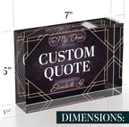 Custom Acrylic Sign Personalized, Custom Desk Name Plate, 18 Styles, (5"x7"), With Gift Box, USA Made by Acryluxe. (Fantasy)