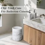 YMXYJM Modern Resin Trash Can Bin, Wastebasket for Bathroom, Kitchen, Office, Home, Marble White