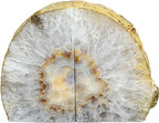Nature's Decorations Natural Agate Bookends – A+ Grade Quality Heavy Duty Decorative Stone Crystal Book Ends for Shelves & Bookcases, Polished Geode Bookshelf Decor, 1 Pair 2-3Lbs