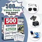 500 Count Lens Wipes for Eyeglasses – Pre-Moistened, Individually Wrapped Eyeglass Cleaning Wipes – Scratch-Free, Streak-Free Glasses Cleaner Wipes for Sunglasses & Camera Lens – Bulk Pack