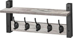 Sorbus Coat Hooks Wall Mount with Shelf – 16 Inch Coat Rack Wall Mount with 5 Heavy Duty Hooks – Floating Wall Shelf with Hooks for Entryway, Bathroom, Bedroom, Kitchen, or Mudroom (Gray)