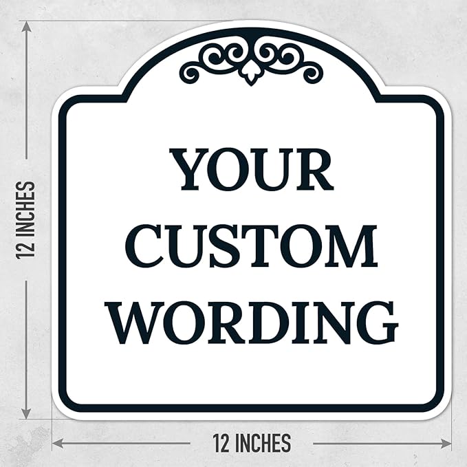 Custom Decorative Sign, Personalized Metal Sign for Business, Driveway, Home, Airbnb, Office Door Plaque,Black Border Sign, 12x12 Inches, ACM, Fade Resistant, Made in USA by Sigo Signs