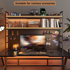 ZWCQSYS 2-Tier Desktop Bookshelf Hutch - Metal Desk Shelf Bookcase with Desk Pegboard Countertop Storage Organizer Rack for Dorm or Office (B, 90cm/35.4in)