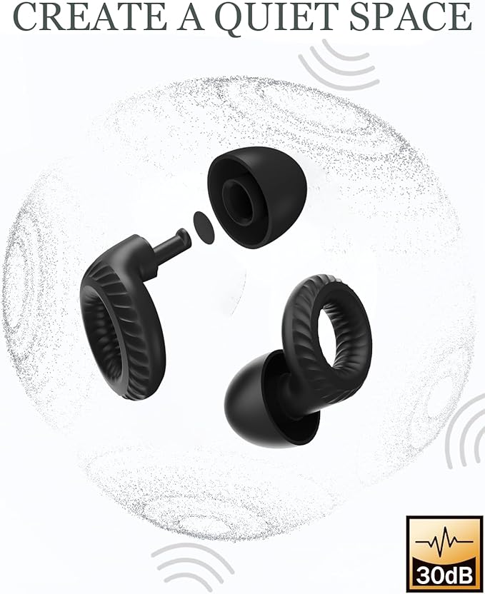 Clicar Ear Plugs for Sleeping,30dB Noise Cancelling Earbuds,Concert Ear Plugs for Swimming,Snoring,Sider Sleepers Airplane,Silicone Ear Plugs for Noise Reduction,Side Sleepers Invisible Earbuds