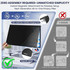 Magnetic 22 Inch Privacy Screen for Frameless Computer Monitor 16:10 Aspect Ratio,Hanging Blue Light Screen Protector Eye Protection Anti-Spy Shield, 22in Removable Privacy Filter