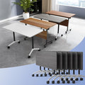 Conference Table Flip Top Mobile Conference Room Tables,Folding Conference Table with Wheels,Large Meeting Training Seminar Table Saving Space for Office Classroom(6C,61'')