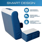 Kolbs Wedge Reading Pillow for Bed, Cushion with Arms for TV, Books, Nursing, Back - Bed Pillow for Sitting Up in Comfort, Plush Backrest. Bed Chair, Sit Up in Comfort (19" Blue)