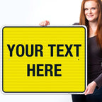 Personalized Custom Yellow Background Customize for Office, Business, Workplace, Home, Airbnb, Delivery Sign, 24x30 Inches, 3M EGP Reflective .080 Aluminum, Fade Resistant, Made in USA by Sigo Signs